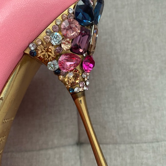 Miu Miu Pink Embellished Heels - Picture 14 of 15